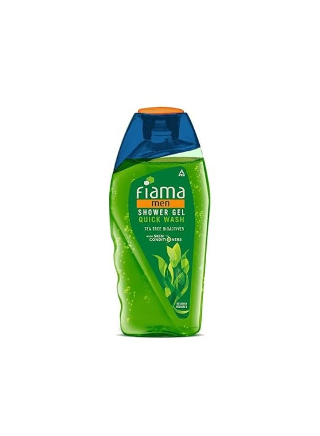 Fiama Men Body Wash Shower Gel Quick Wash, 250ml, Body Wash for Men with Skin Conditioners for Moisturised, Soft & Refreshed Skin, Mens Moisurising Bodywash for Dry Skin - Image 1